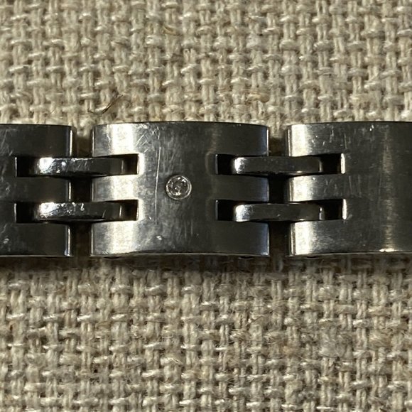 INOX STAINLESS STEEL  MENS BRACELET Diamonds Link 8.5" - Picture 2 of 7